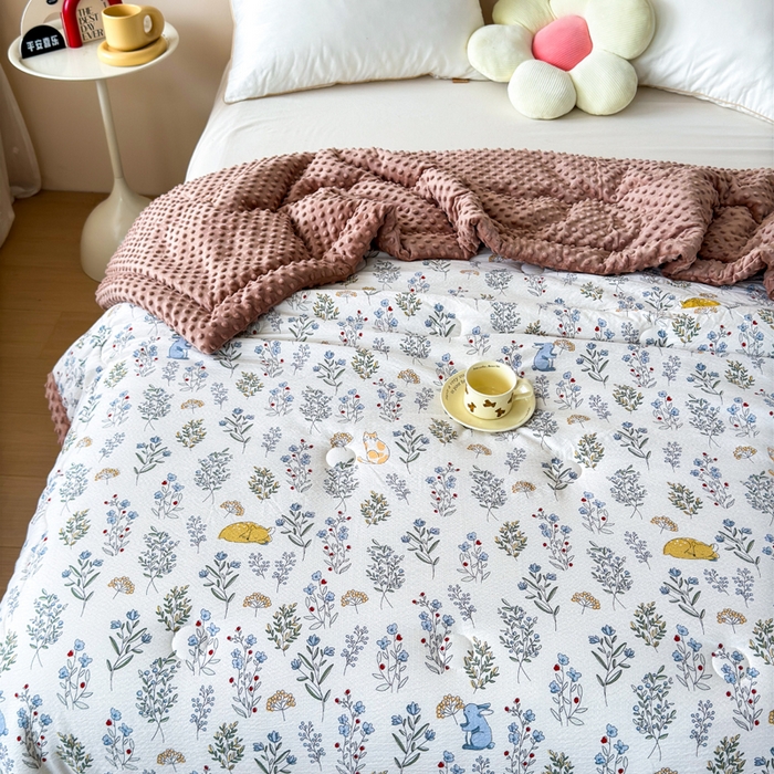 91家纺网 家纺一手货源 找家纺 橙子家居 2024新款【跑量款】A类母婴安抚豆豆被 被子被芯 豆豆被-薰衣草