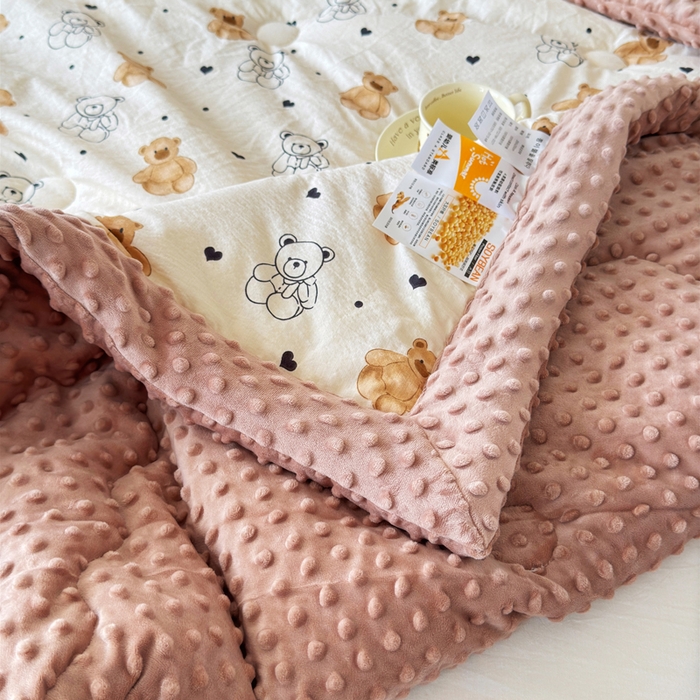 91家纺网 家纺一手货源 找家纺 橙子家居 2024新款【跑量款】A类母婴安抚豆豆被 被子被芯 豆豆被-小熊派对