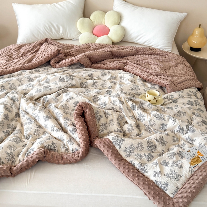 91家纺网 家纺一手货源 找家纺 橙子家居 2024新款【跑量款】A类母婴安抚豆豆被 被子被芯 豆豆被-锦上添花