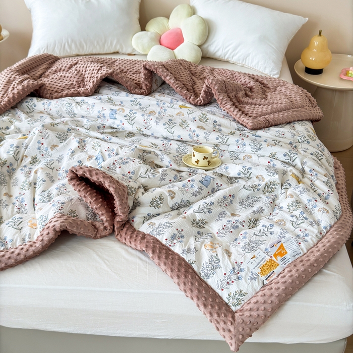 91家纺网 家纺一手货源 找家纺 橙子家居 2024新款【跑量款】A类母婴安抚豆豆被 被子被芯 豆豆被-薰衣草