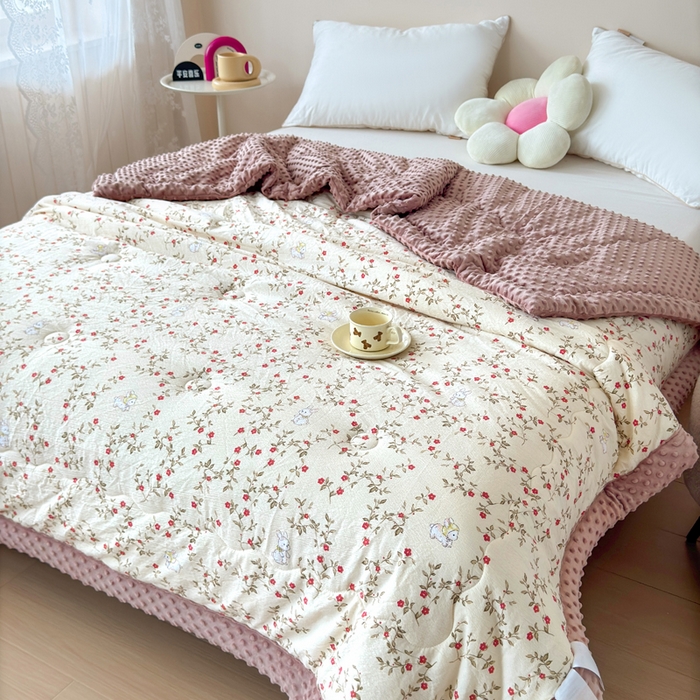 91家纺网 家纺一手货源 找家纺 橙子家居 2024新款【跑量款】A类母婴安抚豆豆被 被子被芯 豆豆被-兔仙子