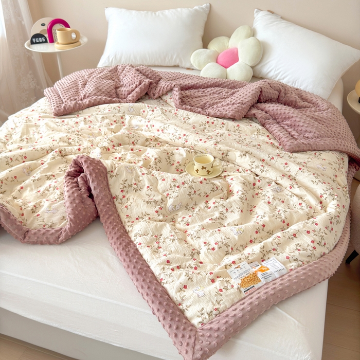 91家纺网 家纺一手货源 找家纺 橙子家居 2024新款【跑量款】A类母婴安抚豆豆被 被子被芯 豆豆被-兔仙子