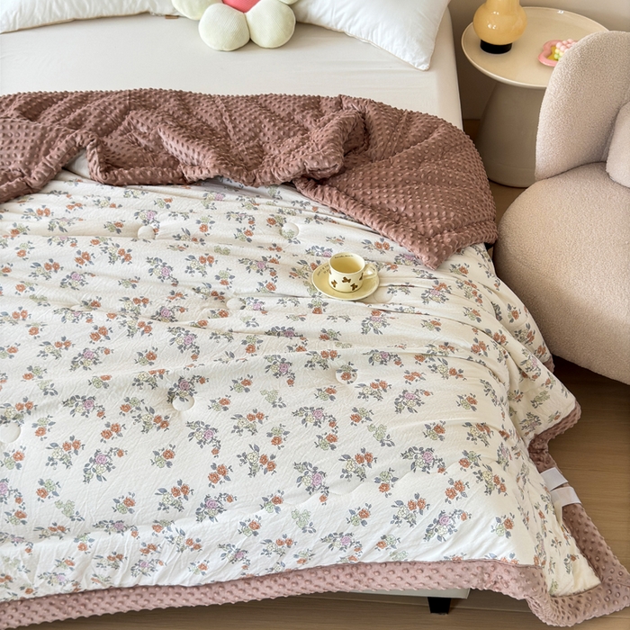 91家纺网 家纺一手货源 找家纺 橙子家居 2024新款【跑量款】A类母婴安抚豆豆被 被子被芯 豆豆被-繁花似锦