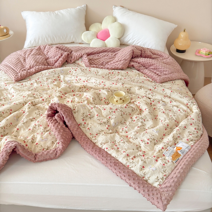 91家纺网 家纺一手货源 找家纺 橙子家居 2024新款【跑量款】A类母婴安抚豆豆被 被子被芯 豆豆被-兔仙子