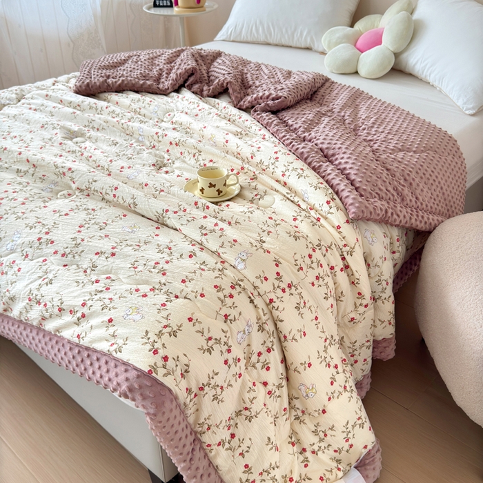 91家纺网 家纺一手货源 找家纺 橙子家居 2024新款【跑量款】A类母婴安抚豆豆被 被子被芯 豆豆被-兔仙子