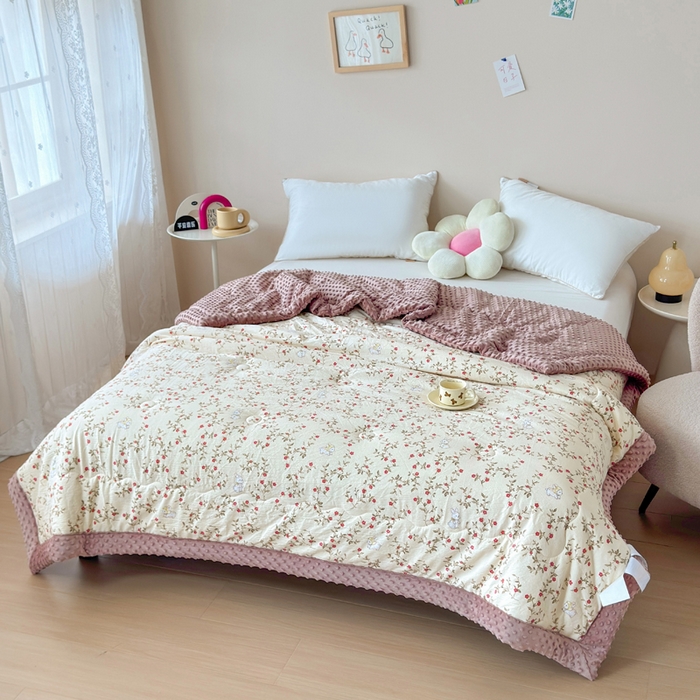 91家纺网 家纺一手货源 找家纺 橙子家居 2024新款【跑量款】A类母婴安抚豆豆被 被子被芯 豆豆被-兔仙子