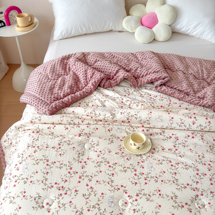 91家纺网 家纺一手货源 找家纺 橙子家居 2024新款【跑量款】A类母婴安抚豆豆被 被子被芯 豆豆被-兔仙子