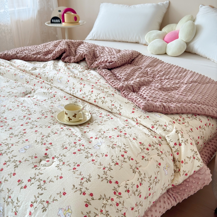 91家纺网 家纺一手货源 找家纺 橙子家居 2024新款【跑量款】A类母婴安抚豆豆被 被子被芯 豆豆被-兔仙子