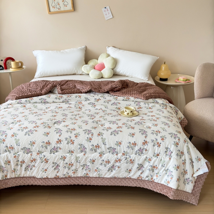 91家纺网 家纺一手货源 找家纺 橙子家居 2024新款【跑量款】A类母婴安抚豆豆被 被子被芯 豆豆被-繁花似锦