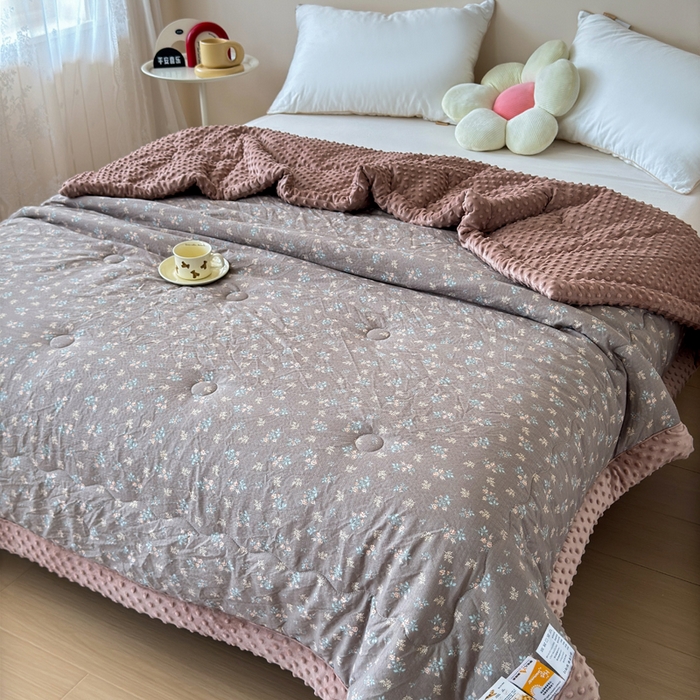 91家纺网 家纺一手货源 找家纺 橙子家居 2024新款【跑量款】A类母婴安抚豆豆被 被子被芯 豆豆被-含苞待放