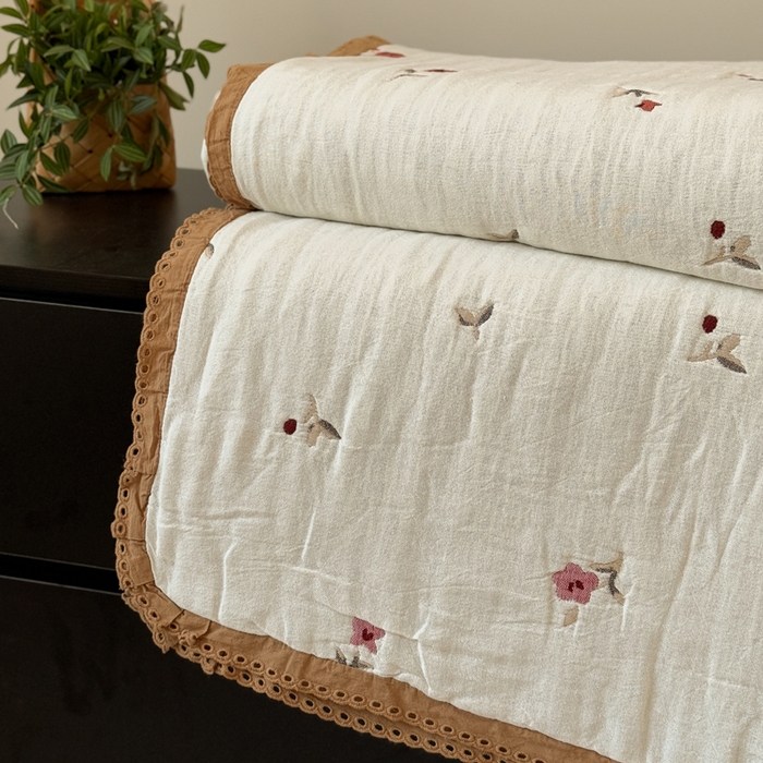 91家纺网 家纺一手货源 找家纺 （总）橙子家居 2025新款韩国泡芙被纯棉五层纱布夏被夏凉被空调被