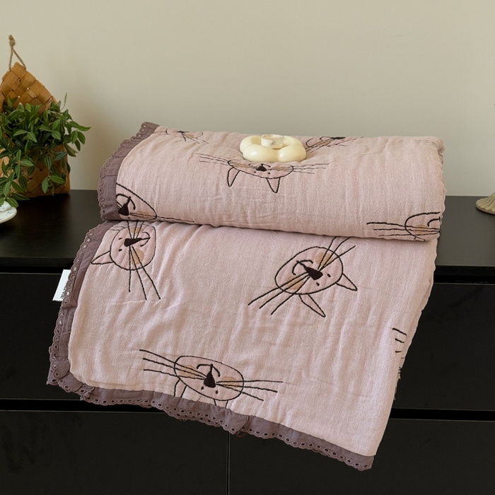 91家纺网 家纺一手货源 找家纺 （总）橙子家居 2025新款韩国泡芙被纯棉五层纱布夏被夏凉被空调被