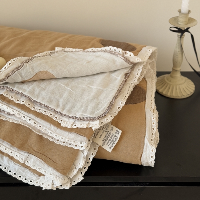 91家纺网 家纺一手货源 找家纺 橙子家居 2025新款韩国泡芙被纯棉五层纱布夏被夏凉被空调被 大眼萌