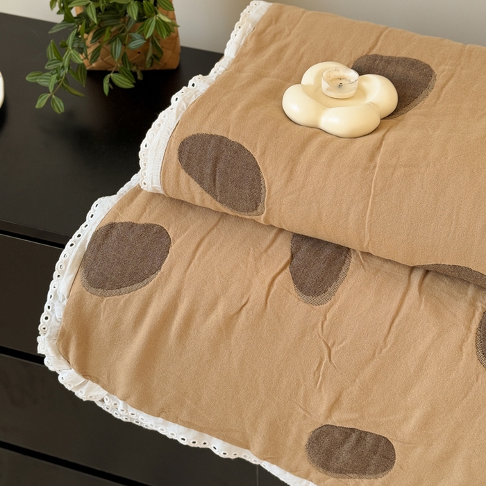 91家纺网 家纺一手货源 找家纺 橙子家居 2025新款韩国泡芙被纯棉五层纱布夏被夏凉被空调被 大眼萌