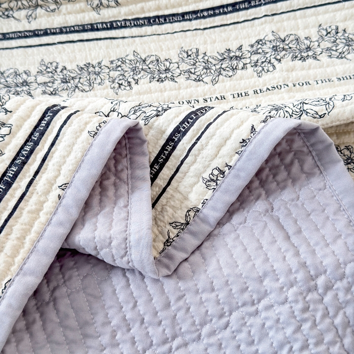 91家纺网 家纺一手货源 找家纺 橙子家居 2024新款A类木棉印花床盖三件套四季款夹层新疆棉花 西西里