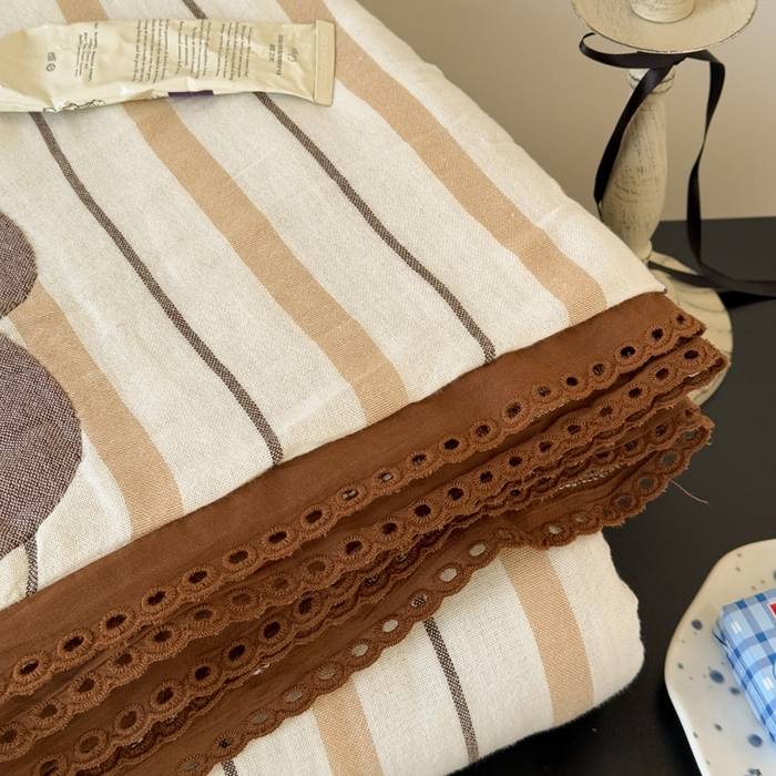 91家纺网 家纺一手货源 找家纺 橙子家居 2025新款韩国泡芙被纯棉五层纱布夏被夏凉被空调被 快乐小熊