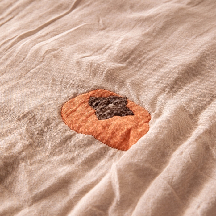 91家纺网 家纺一手货源 找家纺 橙子家居 2025新款韩国泡芙被纯棉五层纱布夏被夏凉被空调被 柿柿如意