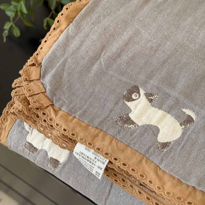 91家纺网 家纺一手货源 找家纺 橙子家居 2025新款韩国泡芙被纯棉五层纱布夏被夏凉被空调被 晚安喵