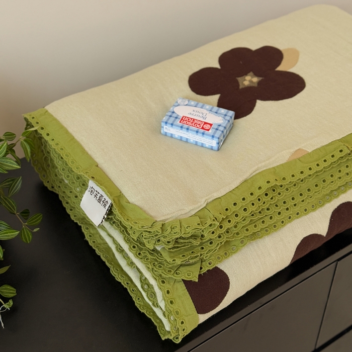 91家纺网 家纺一手货源 找家纺 橙子家居 2025新款韩国泡芙被纯棉五层纱布夏被夏凉被空调被 夏梦