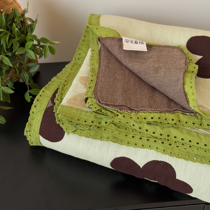 91家纺网 家纺一手货源 找家纺 橙子家居 2025新款韩国泡芙被纯棉五层纱布夏被夏凉被空调被 夏梦