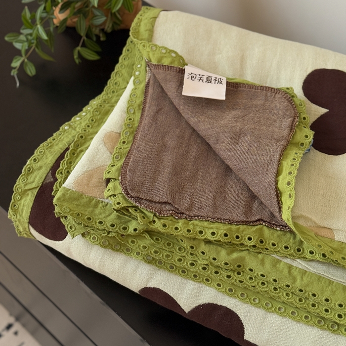 91家纺网 家纺一手货源 找家纺 橙子家居 2025新款韩国泡芙被纯棉五层纱布夏被夏凉被空调被 夏梦