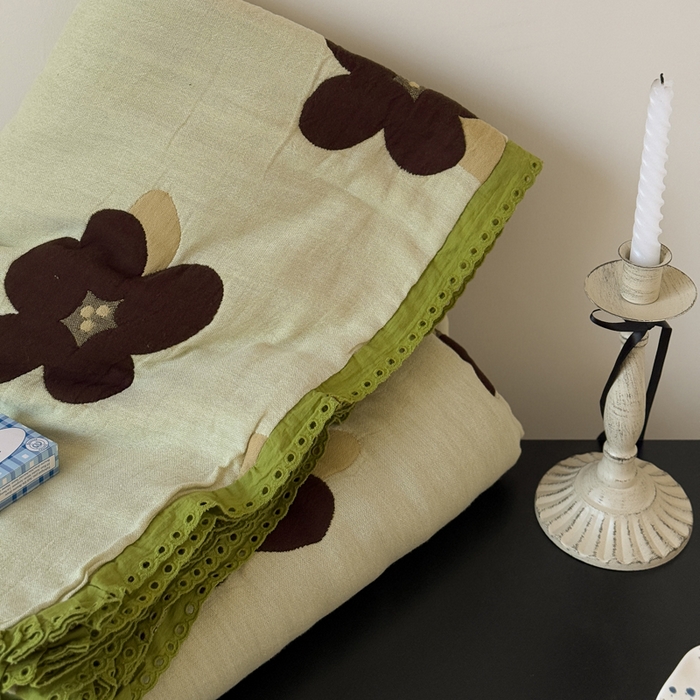 91家纺网 家纺一手货源 找家纺 橙子家居 2025新款韩国泡芙被纯棉五层纱布夏被夏凉被空调被 夏梦