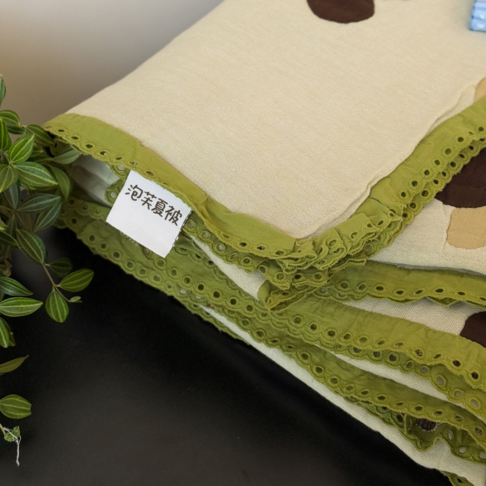91家纺网 家纺一手货源 找家纺 橙子家居 2025新款韩国泡芙被纯棉五层纱布夏被夏凉被空调被 夏梦