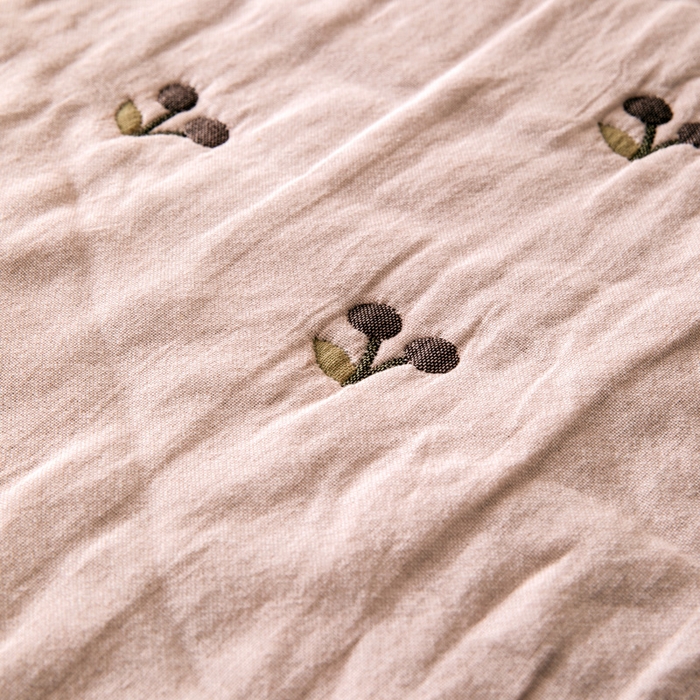 91家纺网 家纺一手货源 找家纺 橙子家居 2025新款韩国泡芙被纯棉五层纱布夏被夏凉被空调被 樱桃夏梦-粉