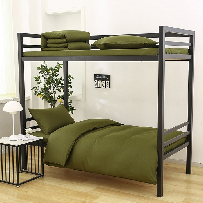 橙子家居 2025新款全棉纯棉上下铺宿舍三件套多件套系列 军绿