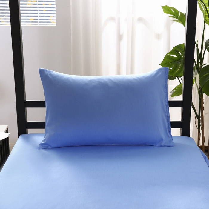 91家纺网 家纺一手货源 找家纺 橙子家居 2025新款全棉纯棉上下铺宿舍三件套多件套系列 天蓝