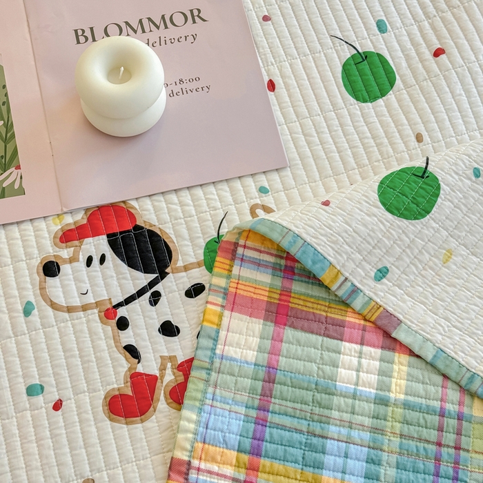 91家纺网 家纺一手货源 找家纺 （总）橙子家居 2025新款双面纯棉夹层新疆棉花数码印花系列床盖单件-单床盖