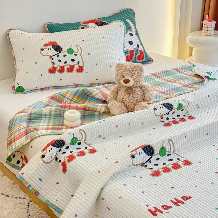 91家纺网 家纺一手货源 找家纺 （总）橙子家居 2025新款双面纯棉夹层新疆棉花数码印花系列床盖单件-单床盖