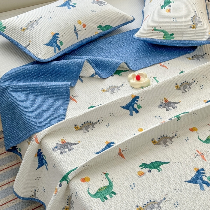 91家纺网 家纺一手货源 找家纺 （总）橙子家居 2025新款双面全棉纯棉13372印花棉花床盖三件套-第二批