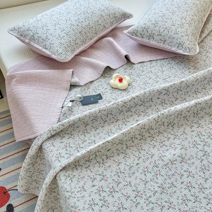 91家纺网 家纺一手货源 找家纺 （总）橙子家居 2025新款双面全棉纯棉13372印花棉花床盖三件套-第二批