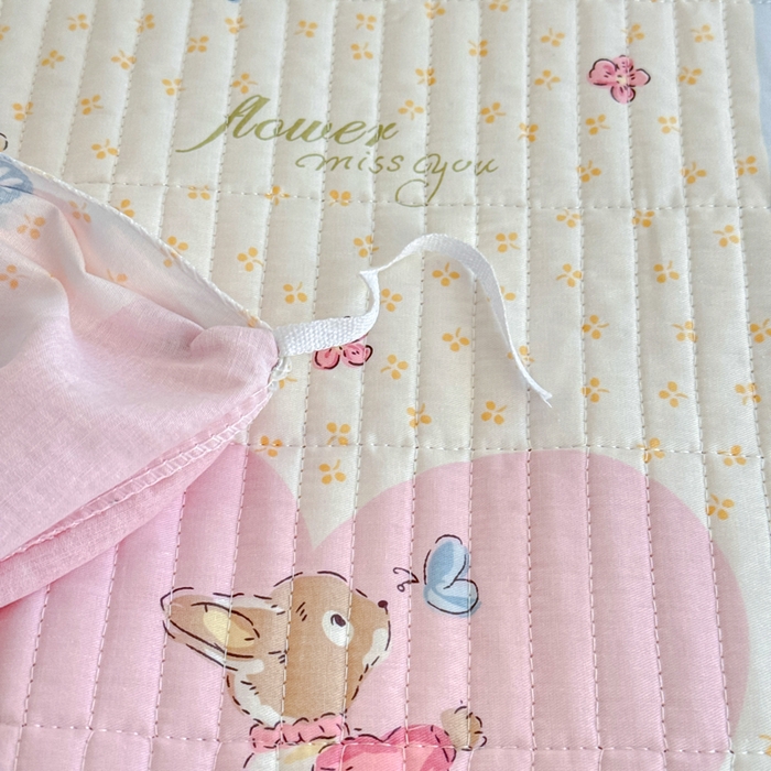 91家纺网 家纺一手货源 找家纺 橙子家居 2025新款双面纯棉夹层新疆棉花数码印花系列床盖单件-单床盖 花兔