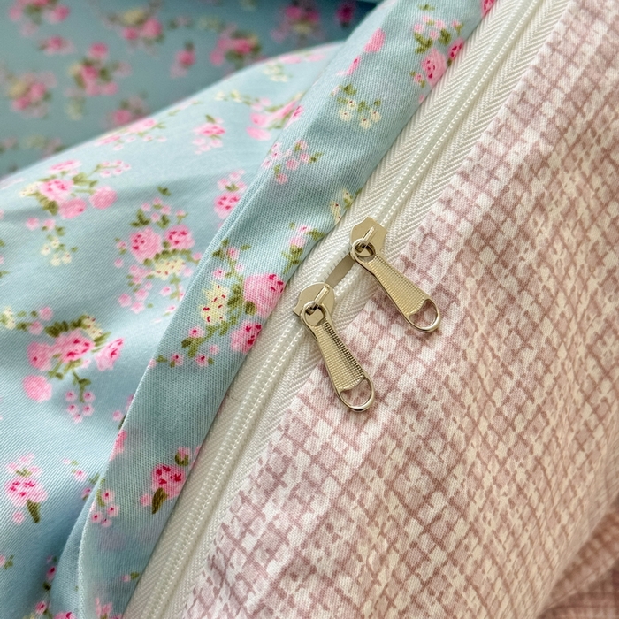 91家纺网 家纺一手货源 找家纺 橙子家居 2025新款双面全棉纯棉13372印花棉花床盖三件套-第二批 花期漫