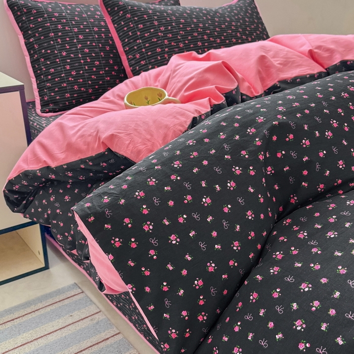 91家纺网 家纺一手货源 找家纺 橙子家居 2025新款双面全棉纯棉13372印花棉花床盖三件套-第二批 漫语