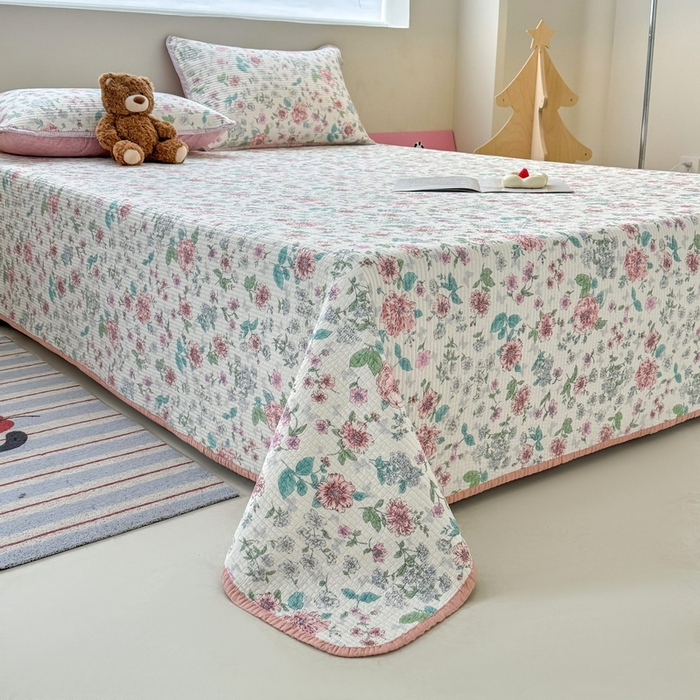 91家纺网 家纺一手货源 找家纺 橙子家居 2025新款双面全棉纯棉13372印花棉花床盖三件套-第二批 梦游仙境