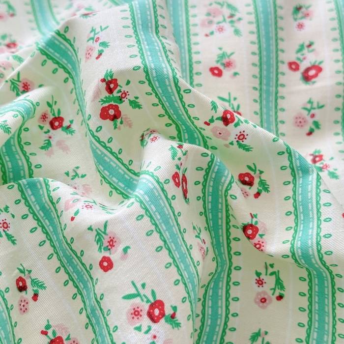 91家纺网 家纺一手货源 找家纺 橙子家居 2025新款双面全棉纯棉13372印花棉花床盖三件套-第二批 雾夏-绿