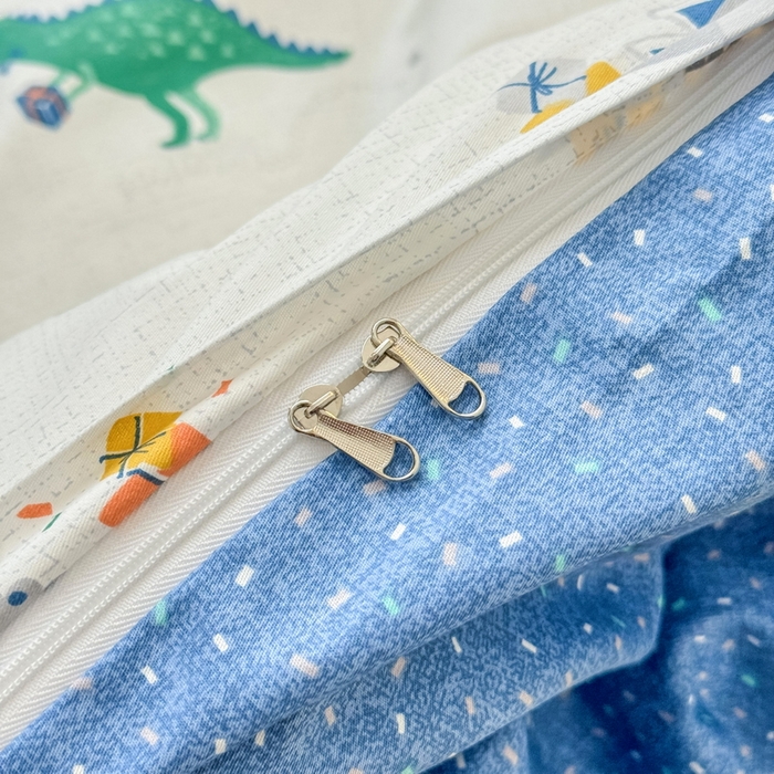 91家纺网 家纺一手货源 找家纺 橙子家居 2025新款双面全棉纯棉13372印花棉花床盖三件套-第二批 小飞龙