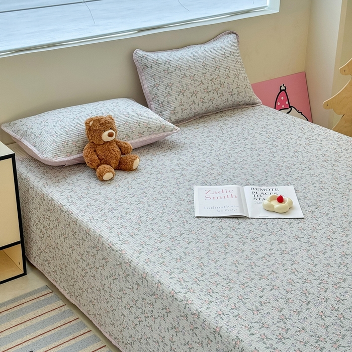 91家纺网 家纺一手货源 找家纺 橙子家居 2025新款双面全棉纯棉13372印花棉花床盖三件套-第二批 雅璐