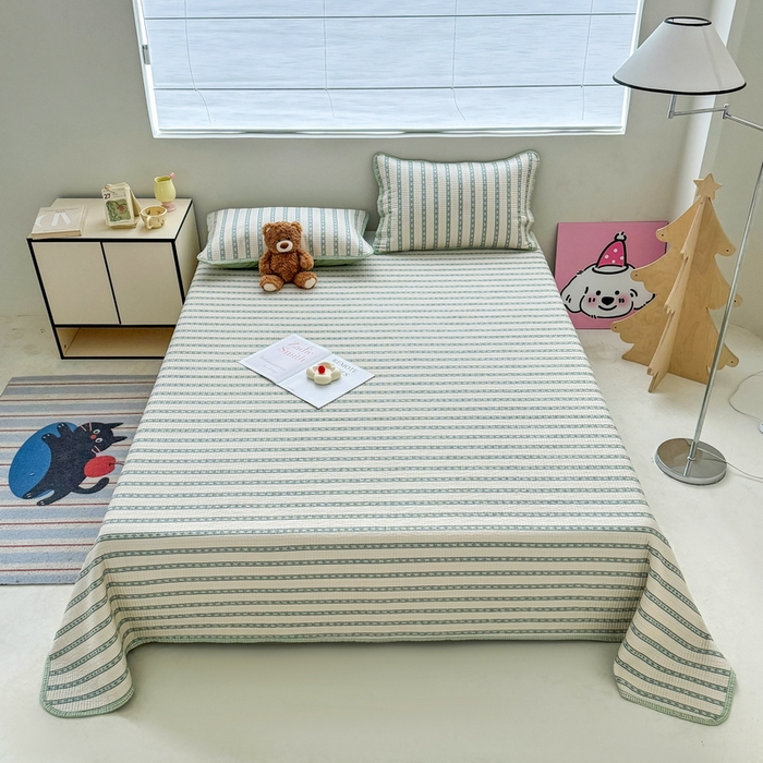 91家纺网 家纺一手货源 找家纺 橙子家居 2025新款双面全棉纯棉13372印花棉花床盖三件套-第二批 悦凡