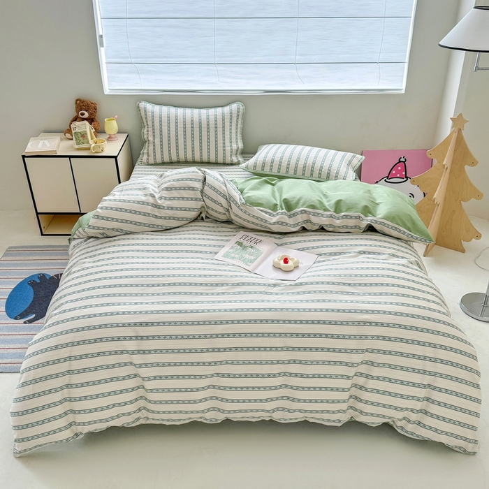 91家纺网 家纺一手货源 找家纺 橙子家居 2025新款双面全棉纯棉13372印花棉花床盖三件套-第二批 悦凡