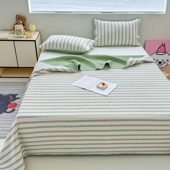 91家纺网 家纺一手货源 找家纺 橙子家居 2025新款双面全棉纯棉13372印花棉花床盖三件套-第二批 悦凡