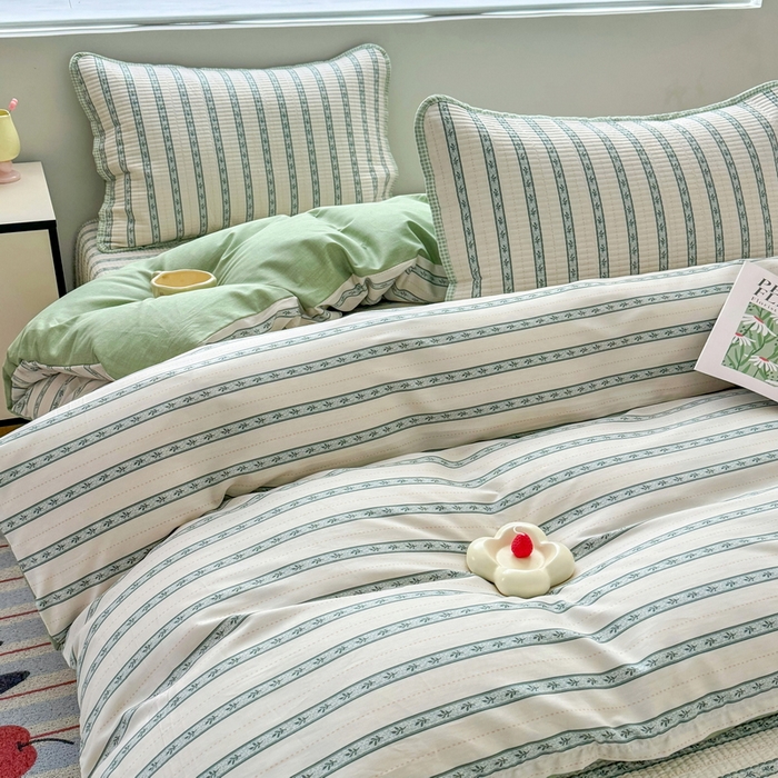 91家纺网 家纺一手货源 找家纺 橙子家居 2025新款双面全棉纯棉13372印花棉花床盖三件套-第二批 悦凡