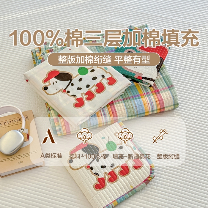 91家纺网 家纺一手货源 找家纺 （总）橙子家居 2025新款双面全棉纯棉13372印花棉花床盖三件套-第二批