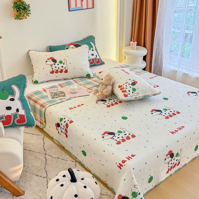 91家纺网 家纺一手货源 找家纺 （总）橙子家居 2025新款双面纯棉夹层新疆棉花数码印花床盖四件套-第一批