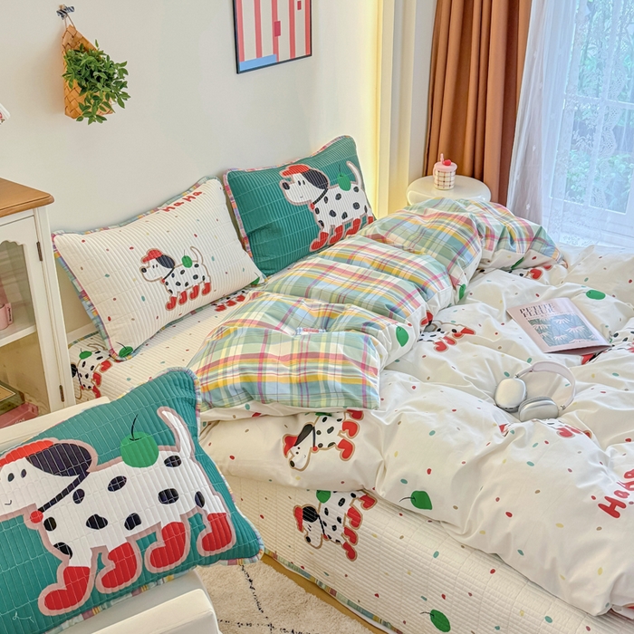 91家纺网 家纺一手货源 找家纺 （总）橙子家居 2025新款双面纯棉夹层新疆棉花数码印花床盖四件套-第一批