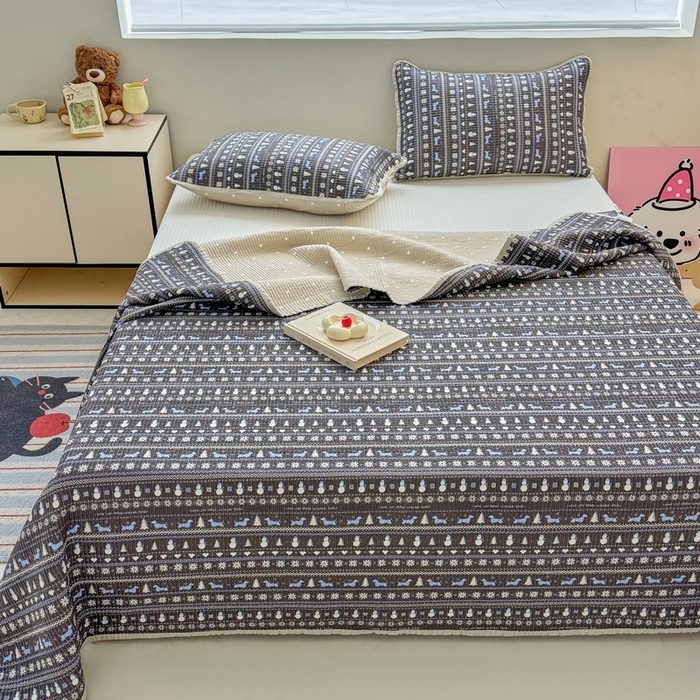 91家纺网 家纺一手货源 找家纺 （总）橙子家居 2025新款双面全棉纯棉13372印花棉花床盖四件套-第二批