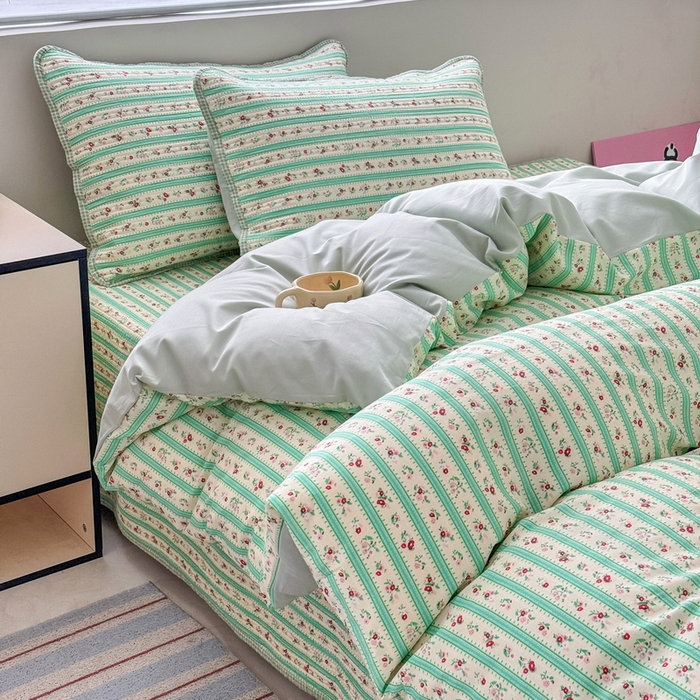 91家纺网 家纺一手货源 找家纺 （总）橙子家居 2025新款双面全棉纯棉13372印花棉花床盖四件套-第二批